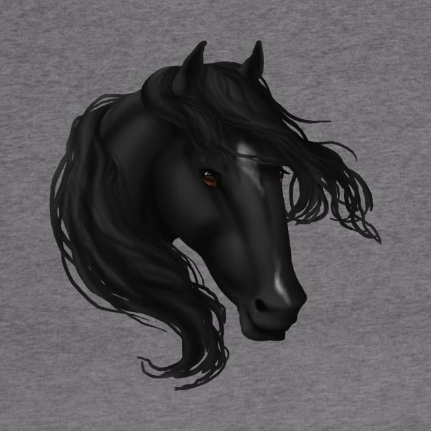 Horse Head - Black Star Snip by FalconArt